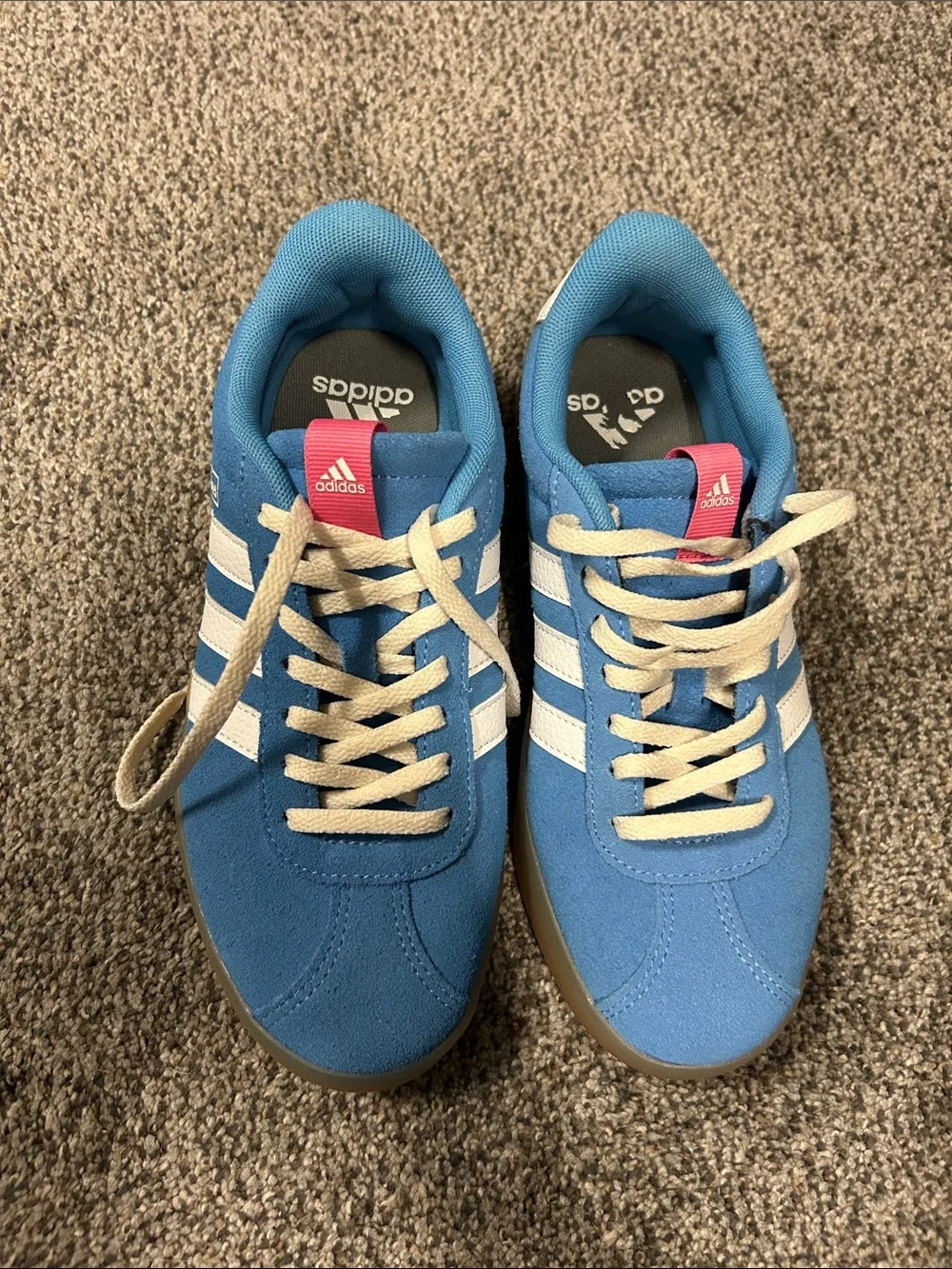 adidas Blue Suede Casual Sneakers with Gum Sole